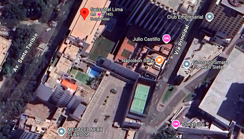 Swissotel Lima Tennis Court Aerial